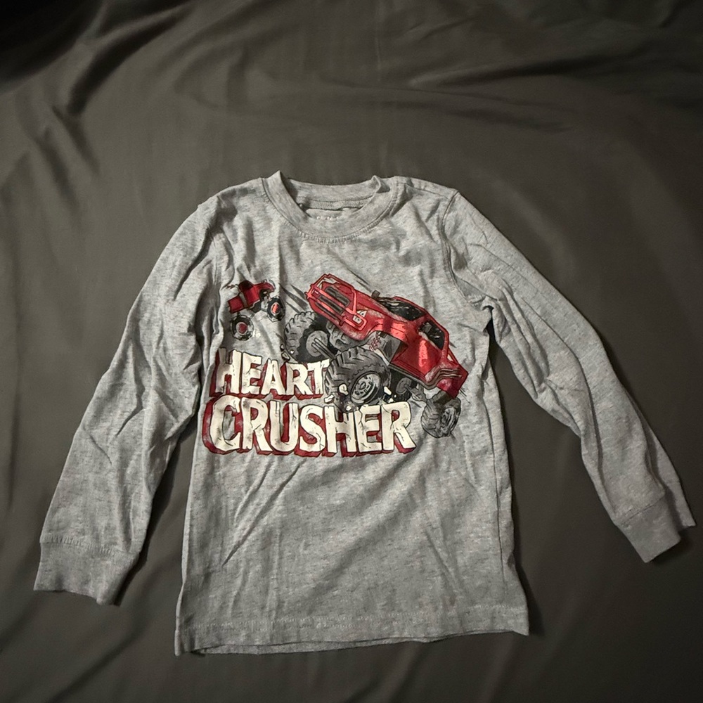 Gray 'Heart Crusher' Kids Size 4 Valentine’s Shirt